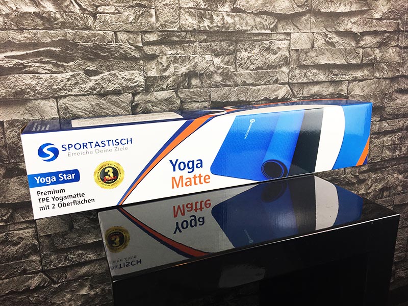 Yogamatte Test Sportastisch Yoga Star Blau Karton